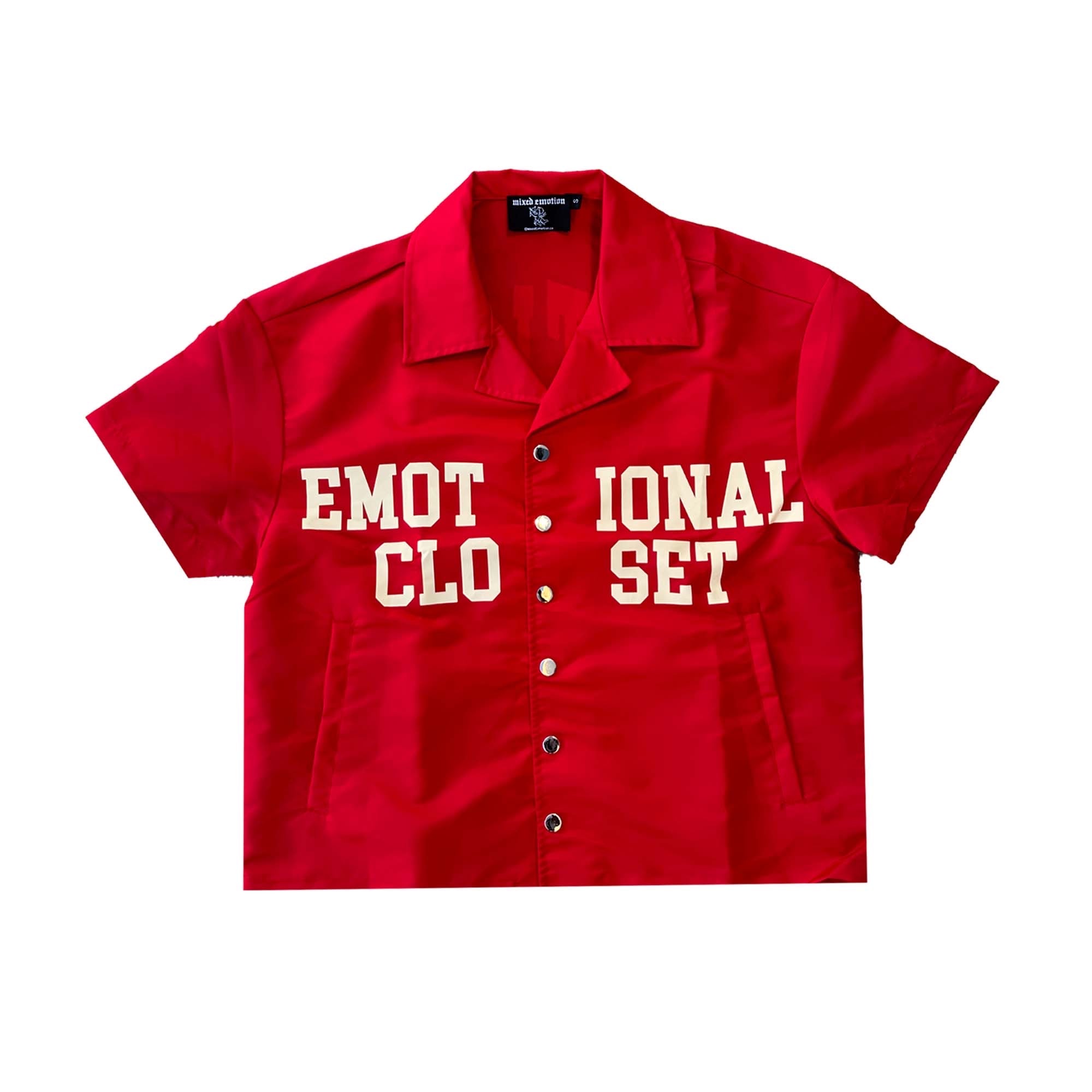 Red “Backyard” Nylon Shirt – Mixed Emotion
