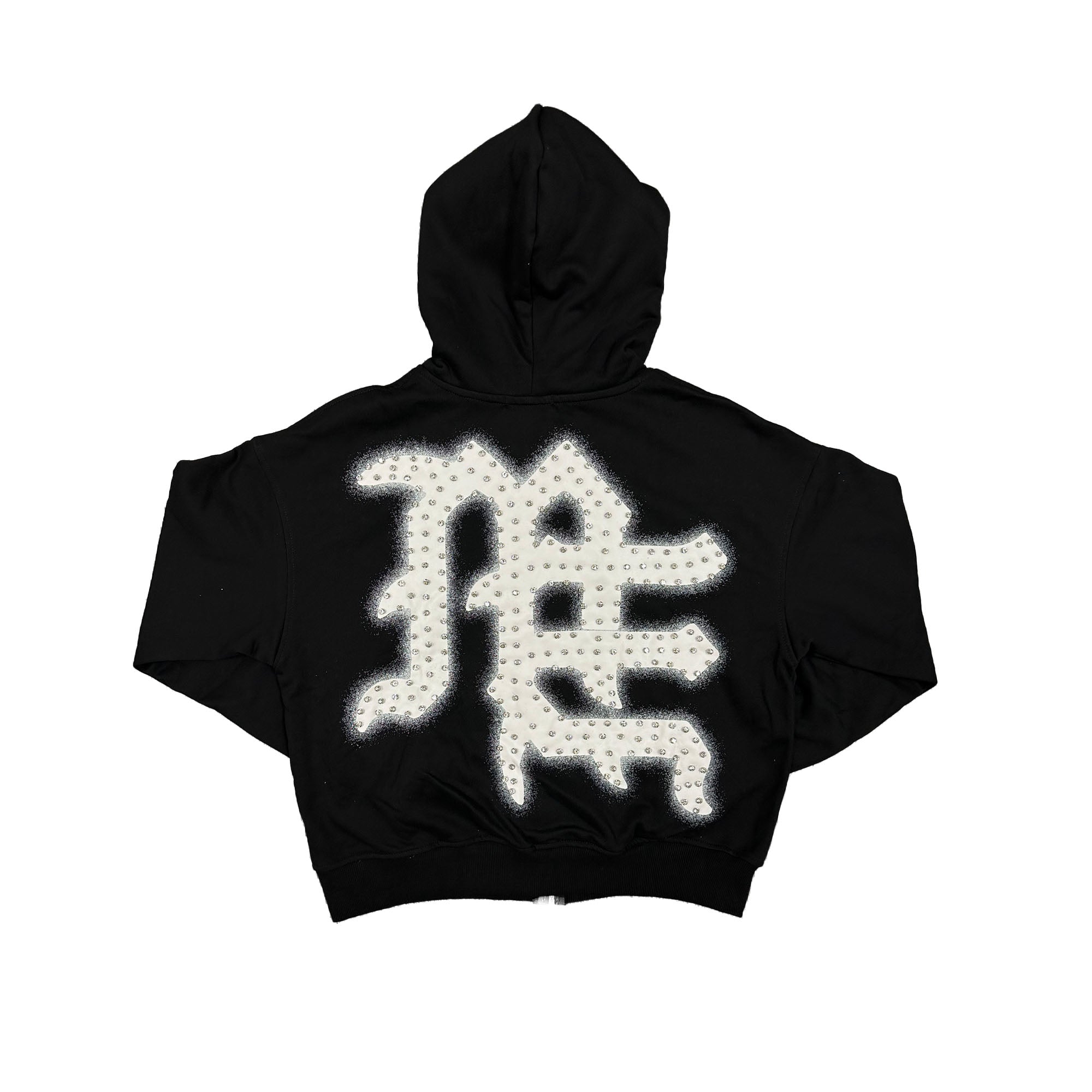 Black 'End' Rhinestone hoodie – Mixed Emotion