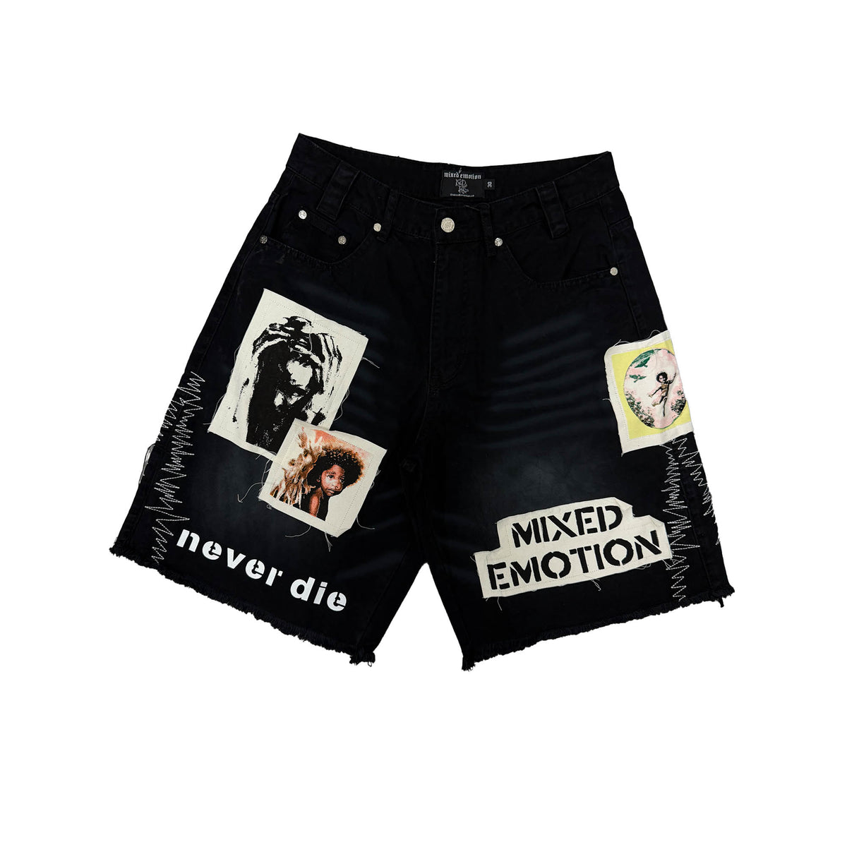 【中古】doublet CHAOS EMBROIDERY SHORTS M Black “Chaos” Carpenter Shorts – Mixed Emotion