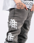 ‘Ash’ Grey Monogram Denim