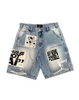 Blue “AI” Denim Shorts