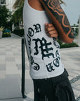 2 Pack White “Script” Tank Tops