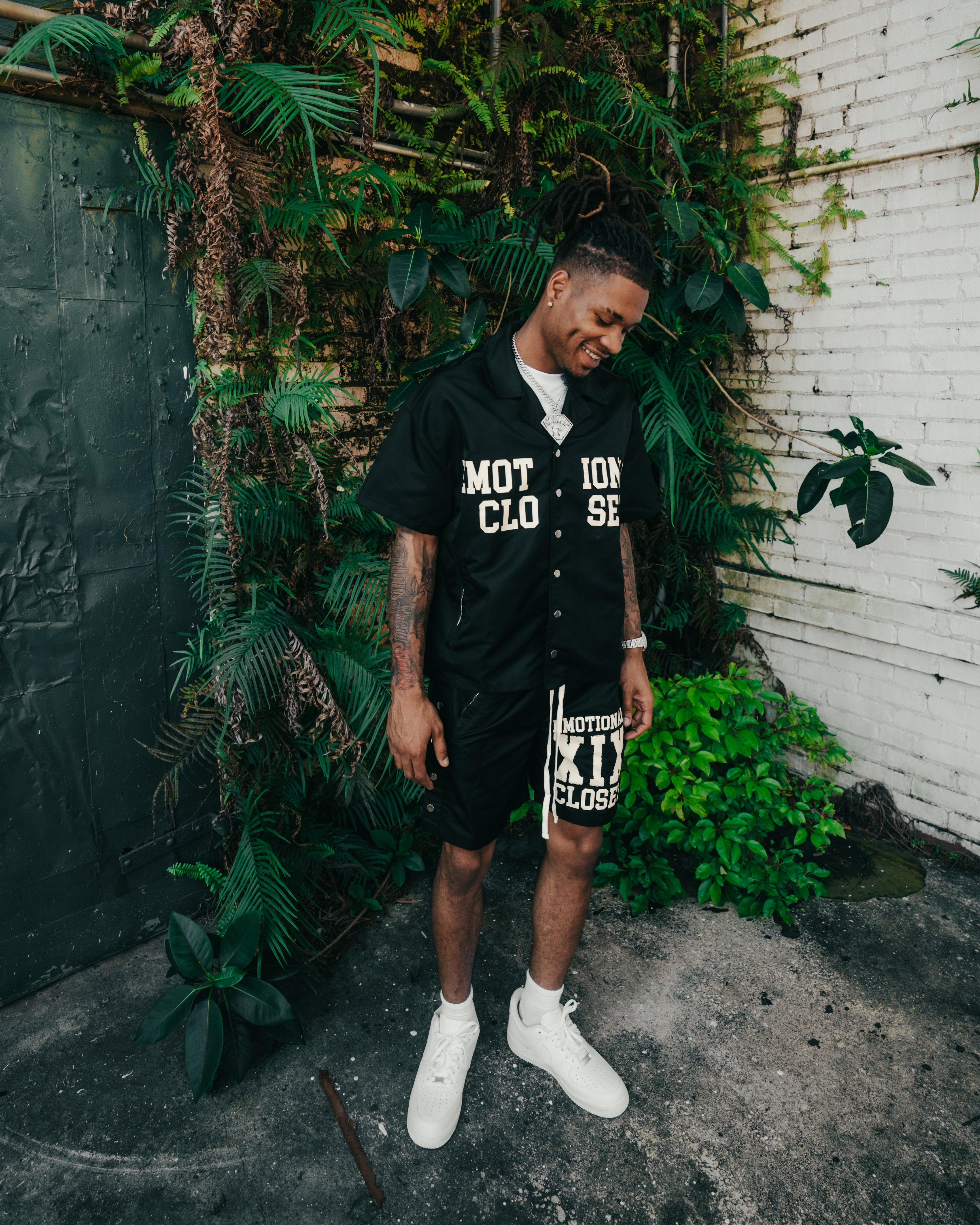 Black “Backyard” Nylon Shorts – Mixed Emotion