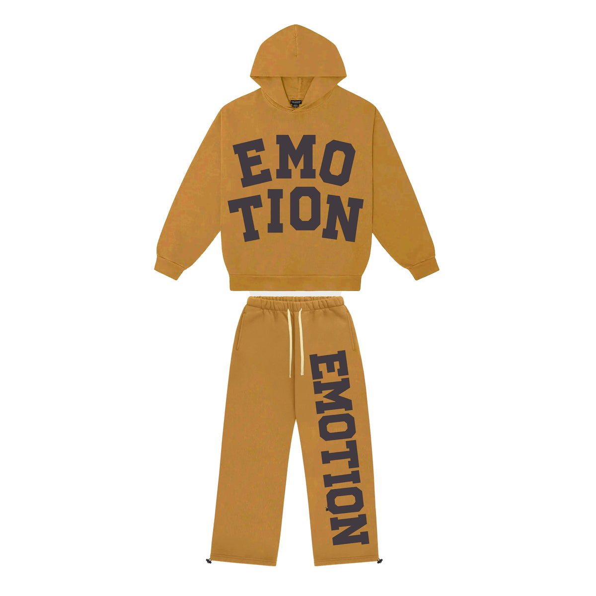 Brown “Scramble” Sweatsuit Mixed Emotion