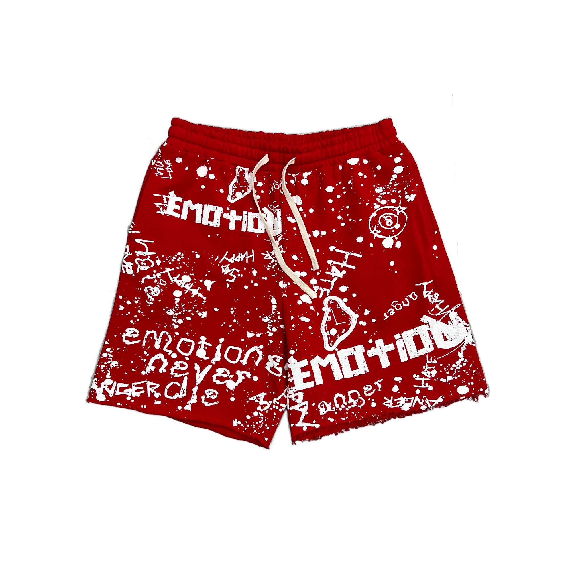 Red “Graffiti” Shorts – Mixed Emotion