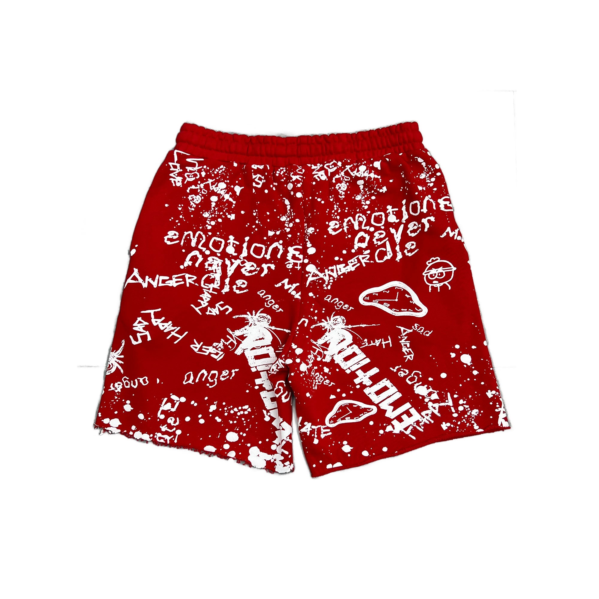 Red “Graffiti” Shorts – Mixed Emotion