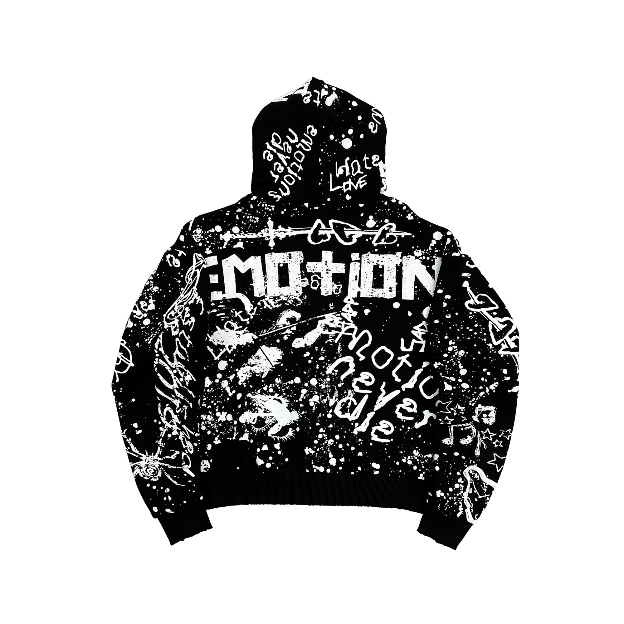 mixed emotion ジップアップパーカー ブラック S正規品 Black “Graffiti” Hoodie – Mixed Emotion