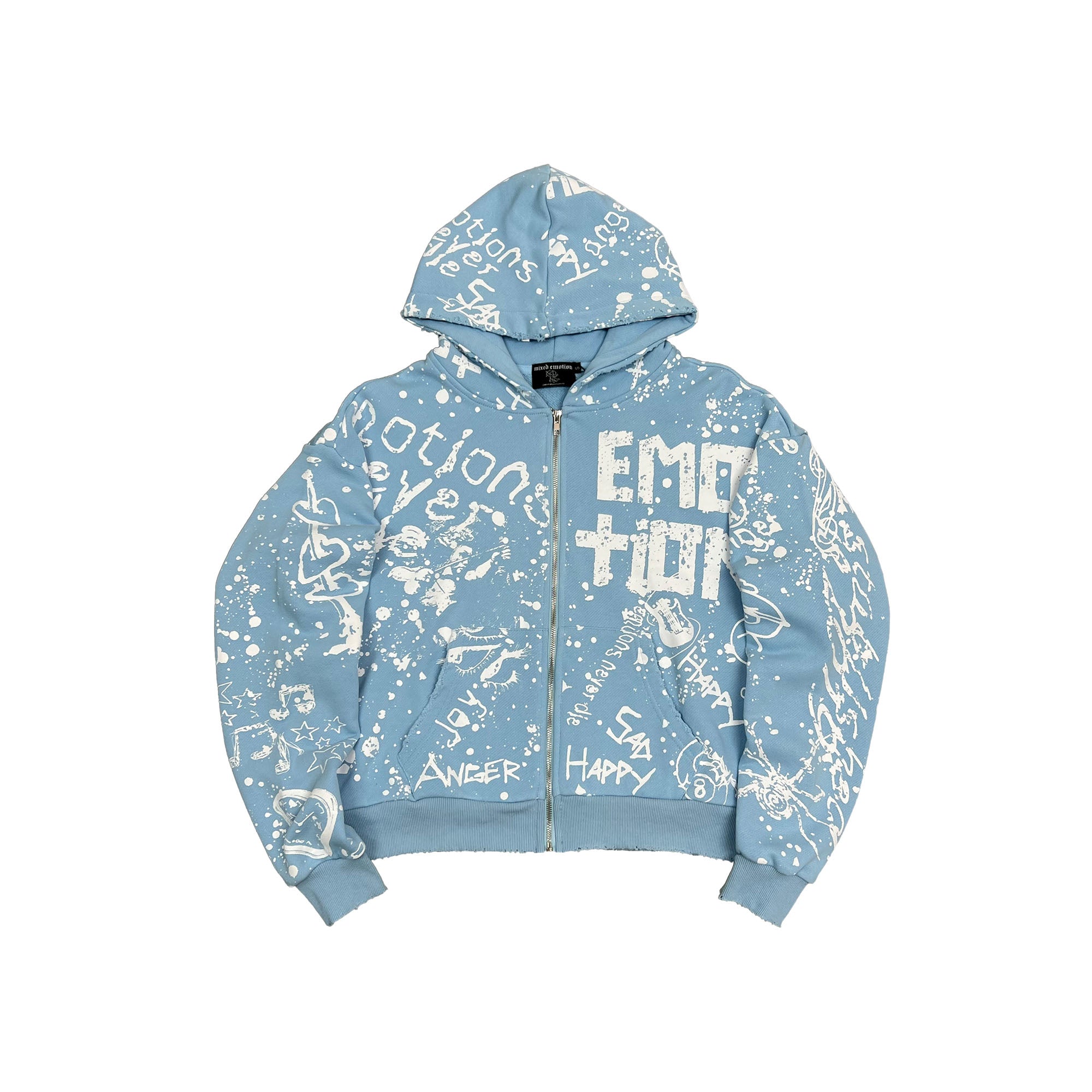 Mixed Emotionパーカー Blue “Graffiti” Hoodie – Mixed Emotion