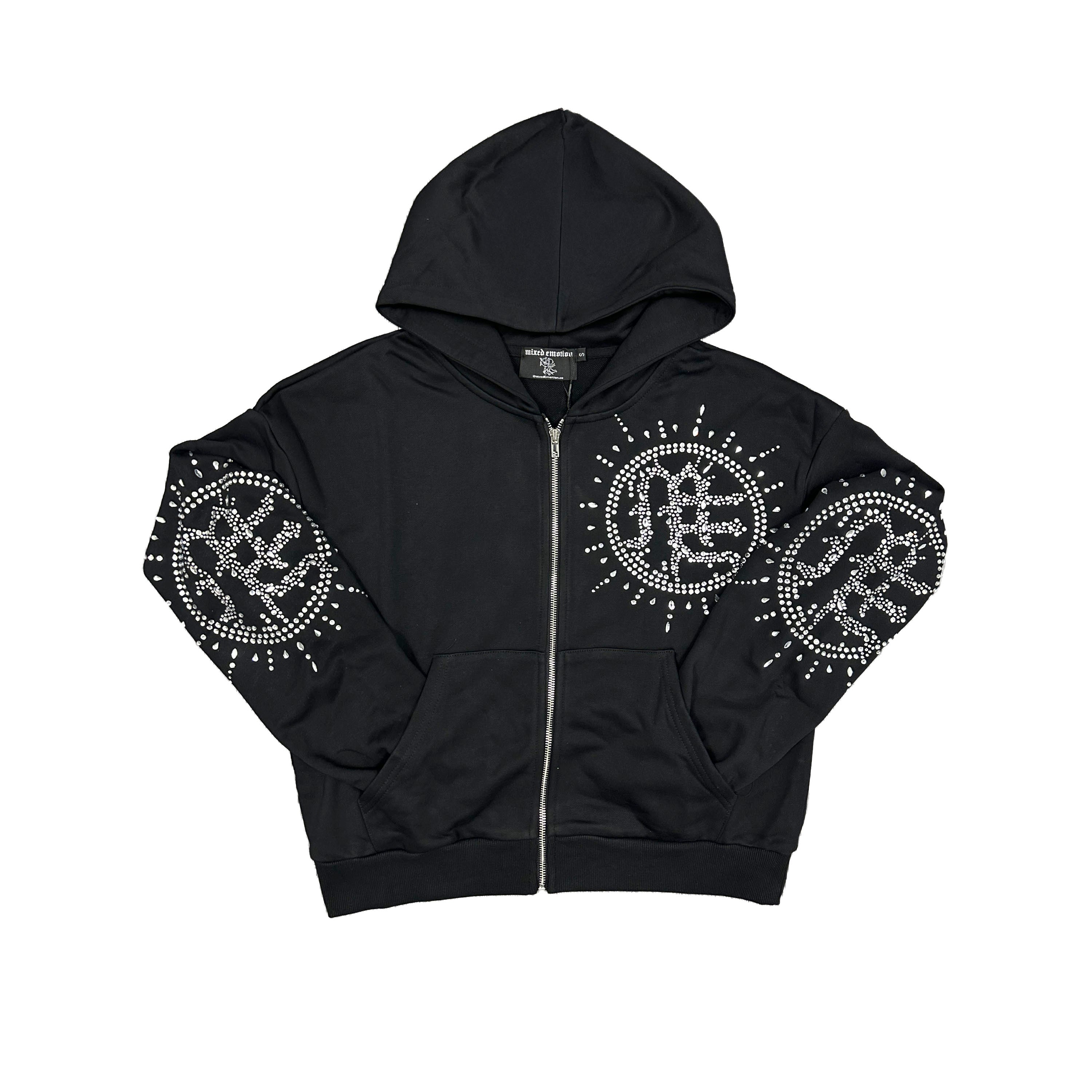mixed emotion ブラックパーカー Sサイズ Eclipse' Black Rhinestone Hoodie – Mixed Emotion