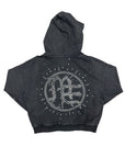 Eclipse’ Grey Acid Wash Rhinestone Hoodie