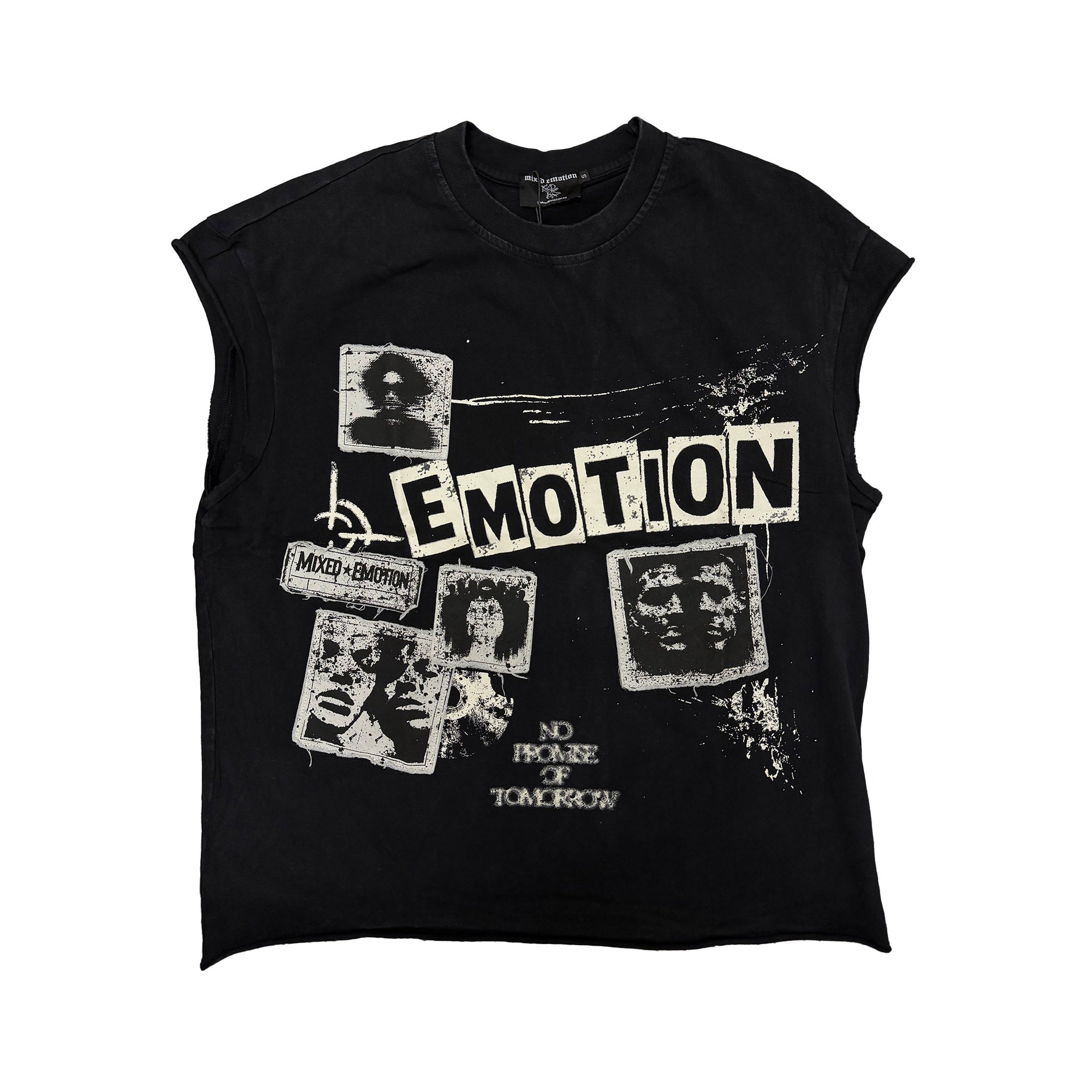 Newspaper” Sleeveless tee – Mixed Emotion