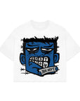 Blue “Monster” Cropped Tee