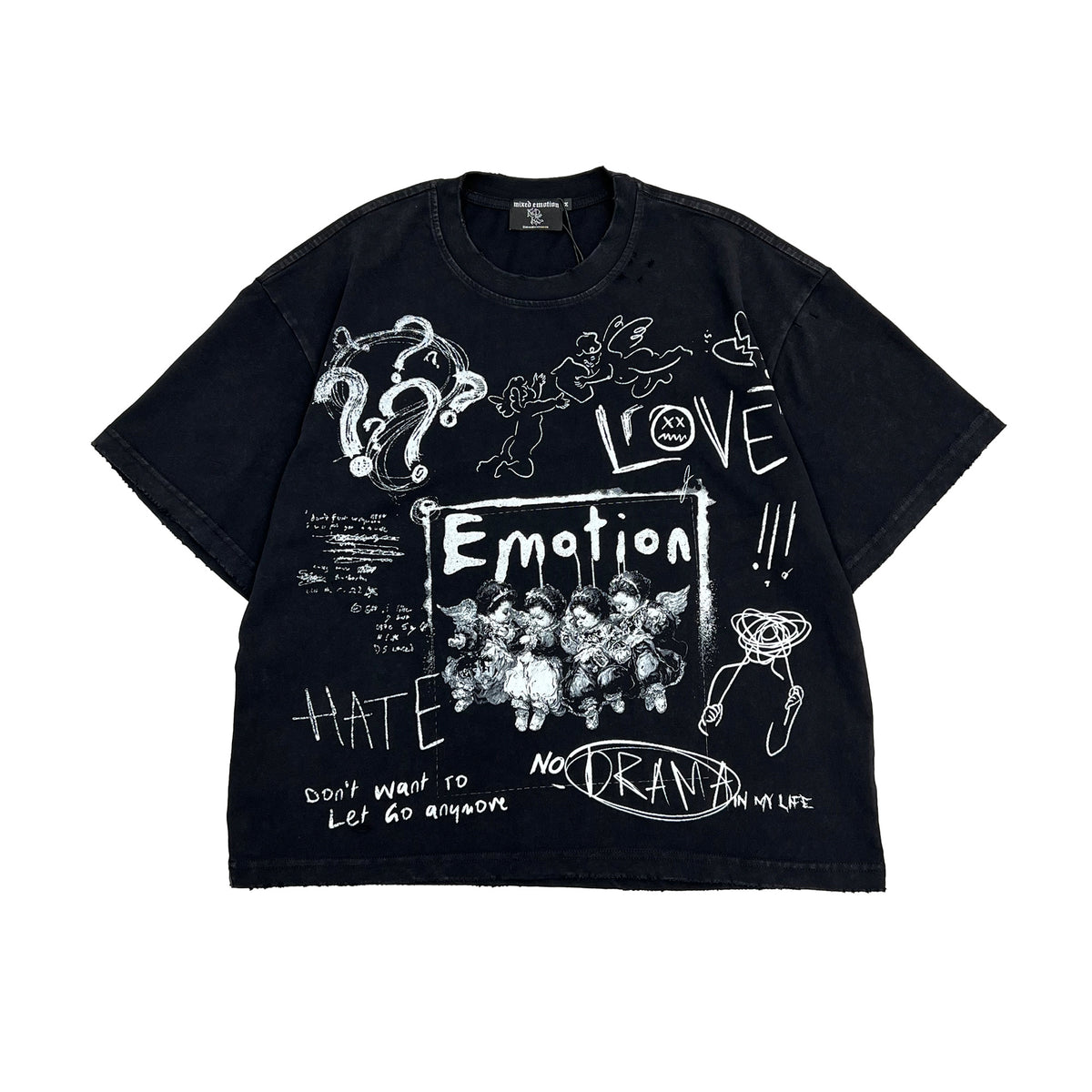 mixed emotion Tシャツ ブラック Mサイズ Black “Chaos” Tee – Mixed Emotion