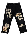 Black “Newspaper” Carpenter Pants