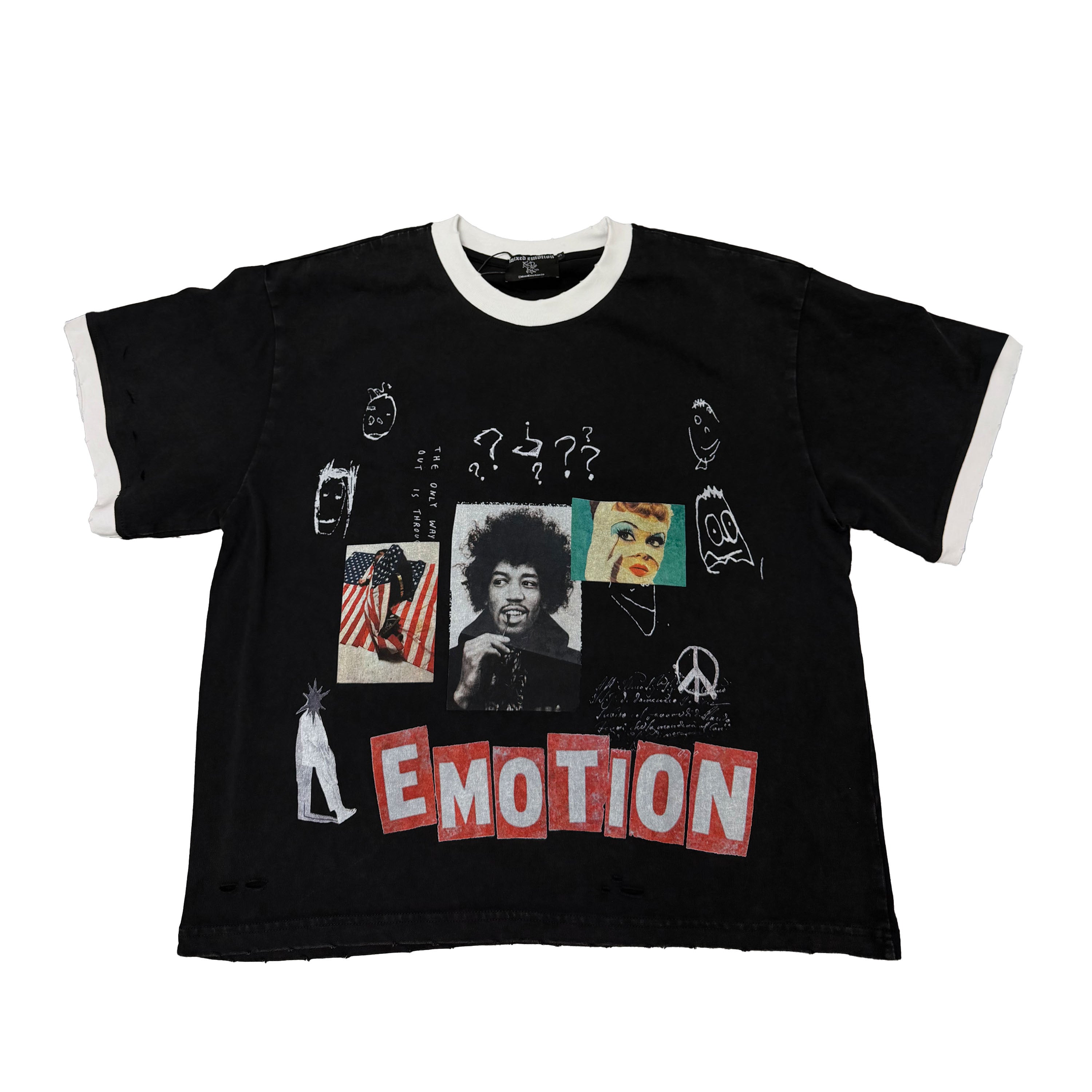 その他 SALSATION ASYMMETRIC TSHIRT Black “Static” Tee – Mixed Emotion