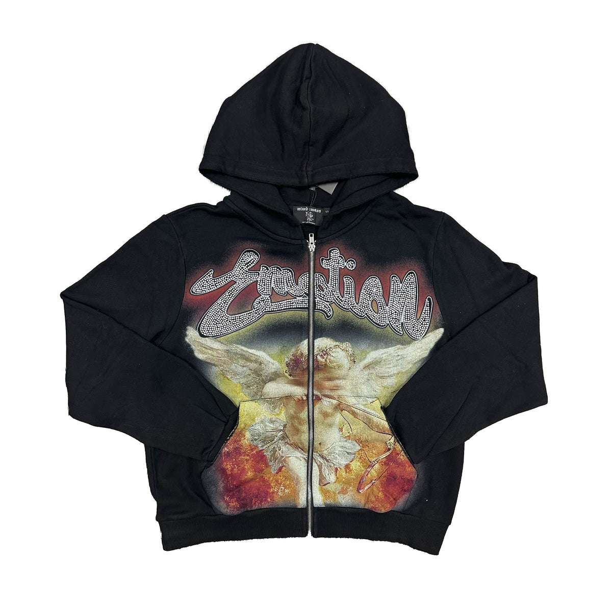 Black “Rhinestone” Hoodie – Mixed Emotion