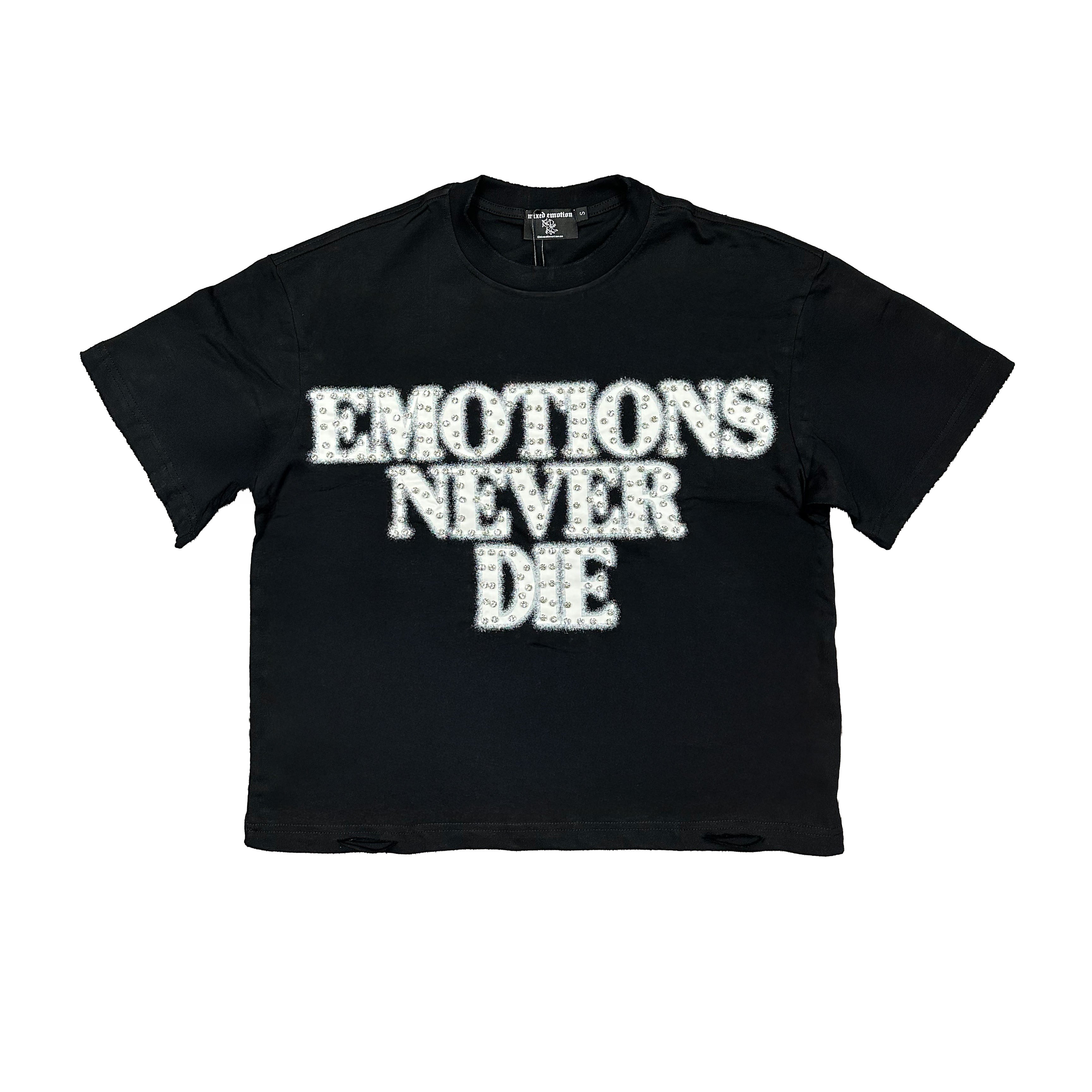 Black 'End' Rhinestone Tee – Mixed Emotion