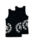 2 Pack Black “Script” Tank Tops