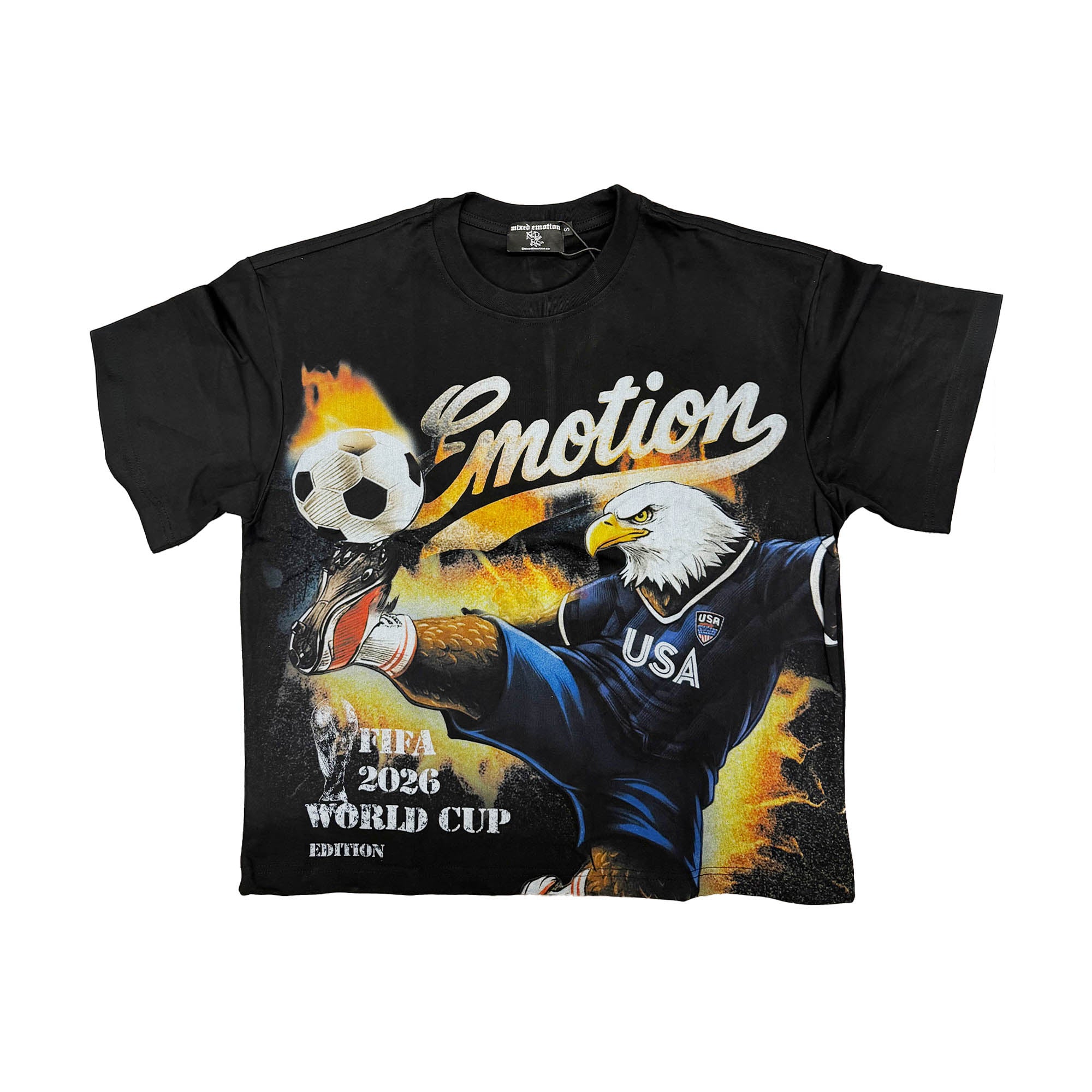 Black “World Cup” Tee – Mixed Emotion