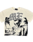 Cream “Beach” Rhinestone Tee