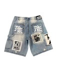 Blue “AI” Denim Shorts