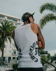 2 Pack White “Script” Tank Tops