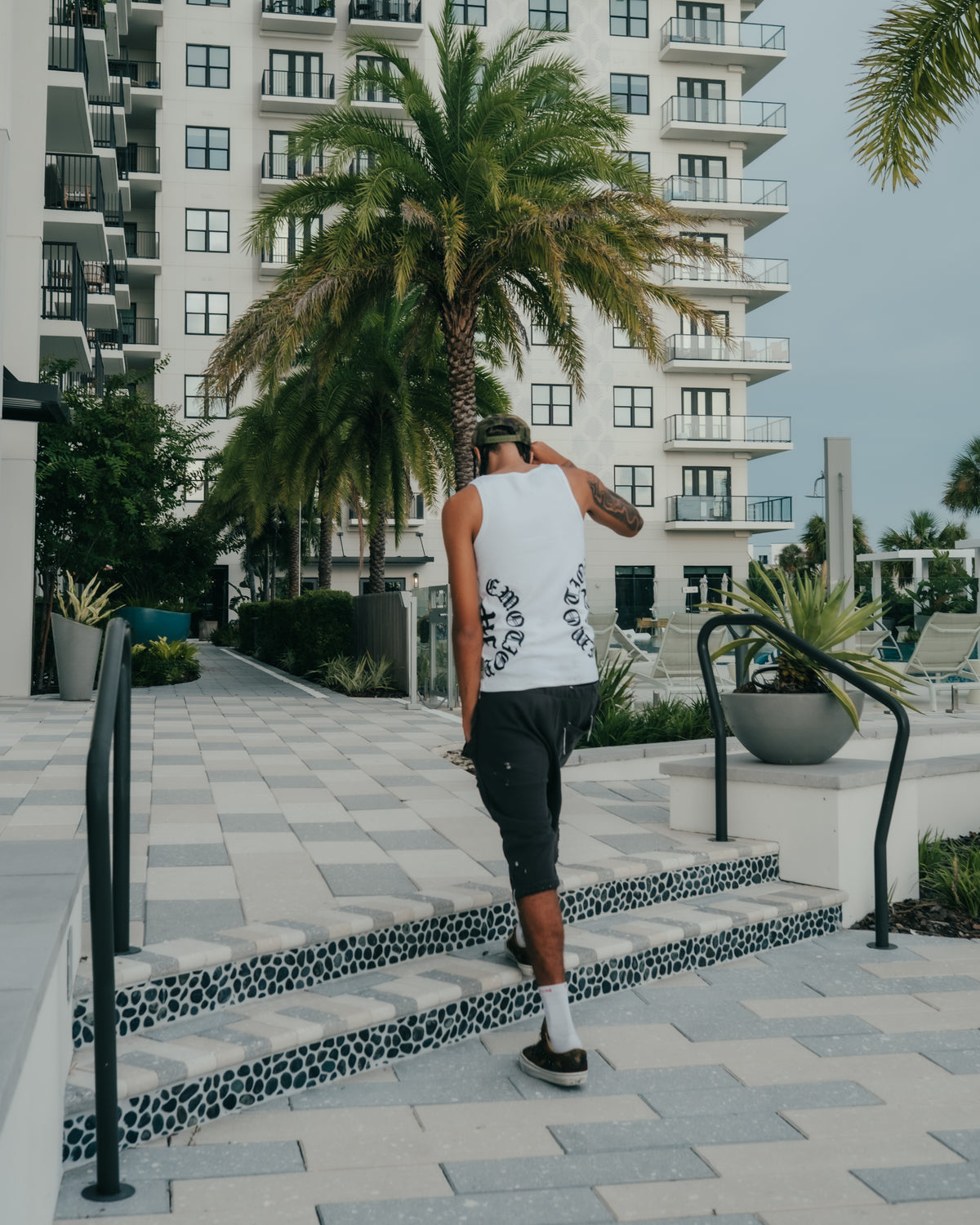 2 Pack White “Script” Tank Tops