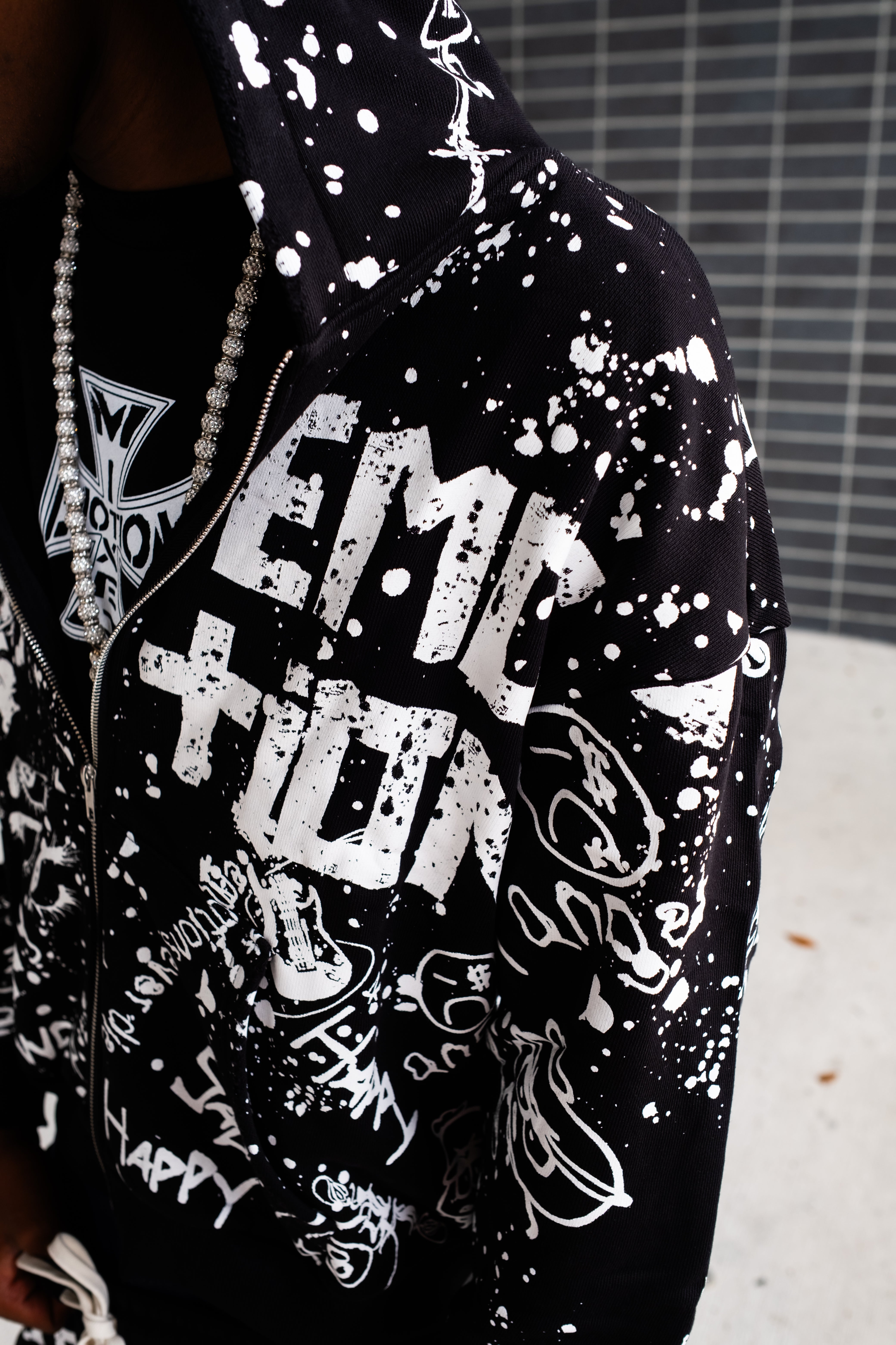 Black “Graffiti” Hoodie – Mixed Emotion