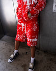 Red “Graffiti” Shorts