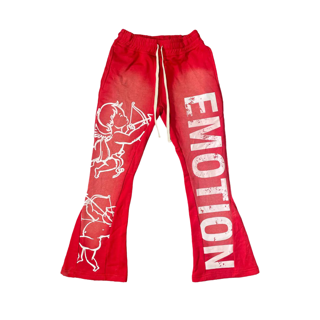 Red “Cupid” Flare Sweatpants