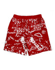 Red “Graffiti” Shorts