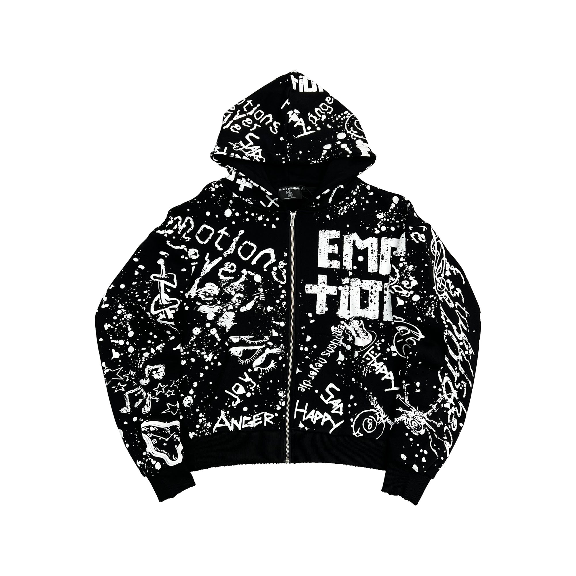 mixed emotion ブラックパーカー Sサイズ Black “Graffiti” Hoodie – Mixed Emotion