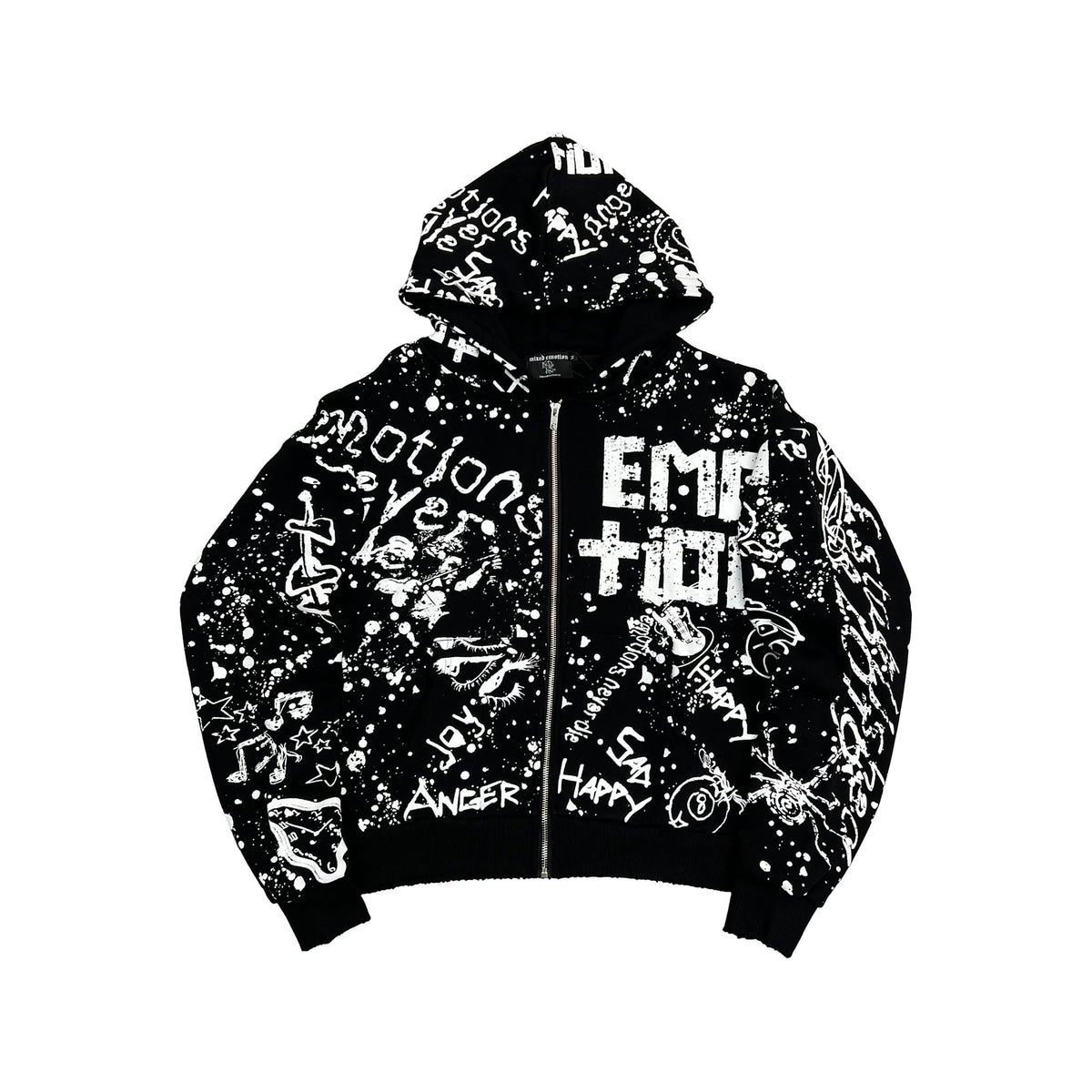 Black “Graffiti” Hoodie – Mixed Emotion