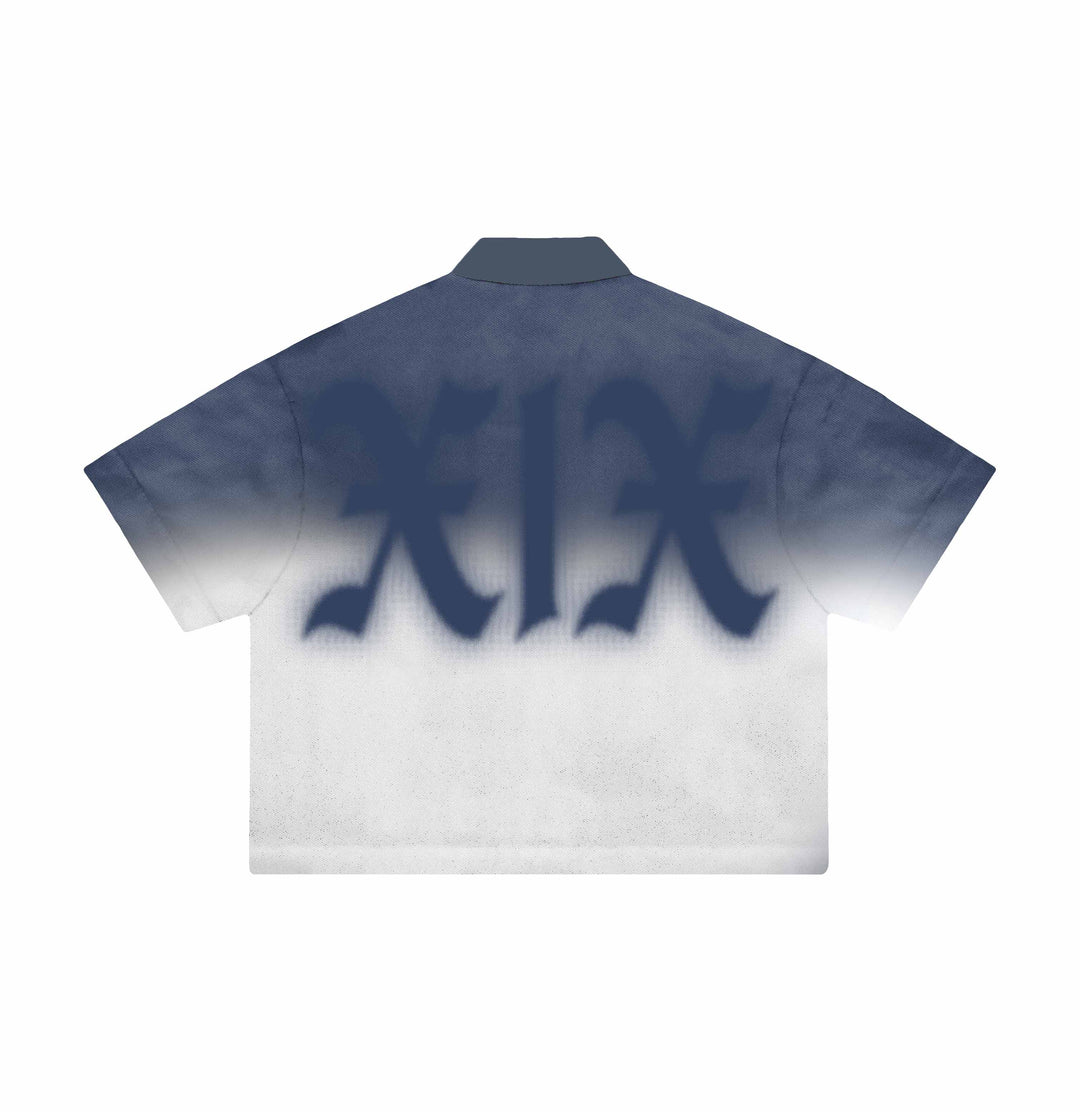 Blue “XIX” Button Up Shirt