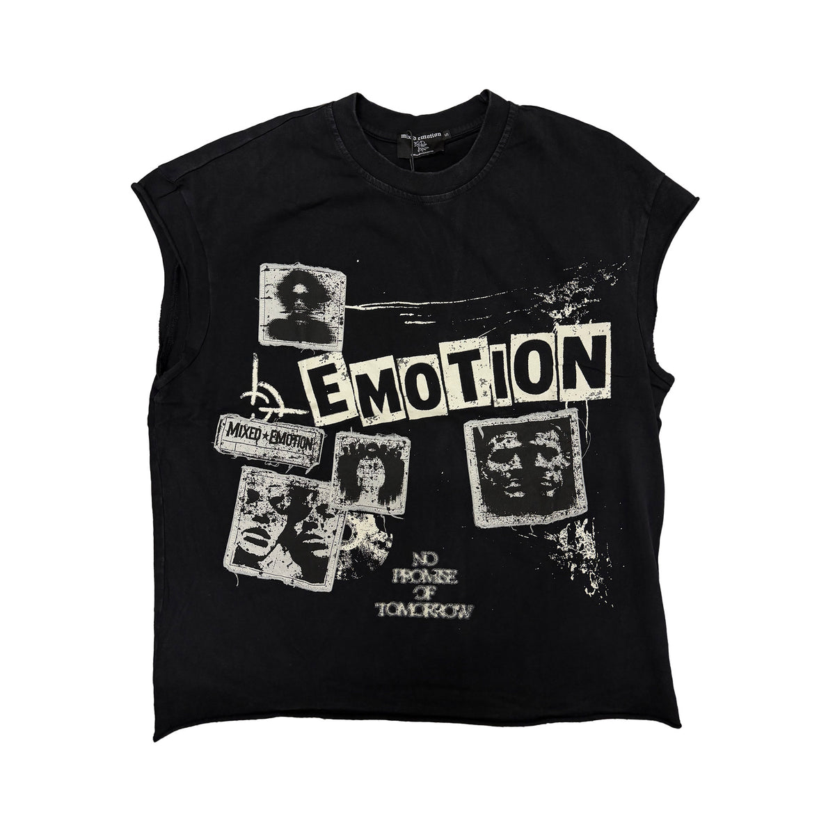 Newspaper” Sleeveless tee – Mixed Emotion