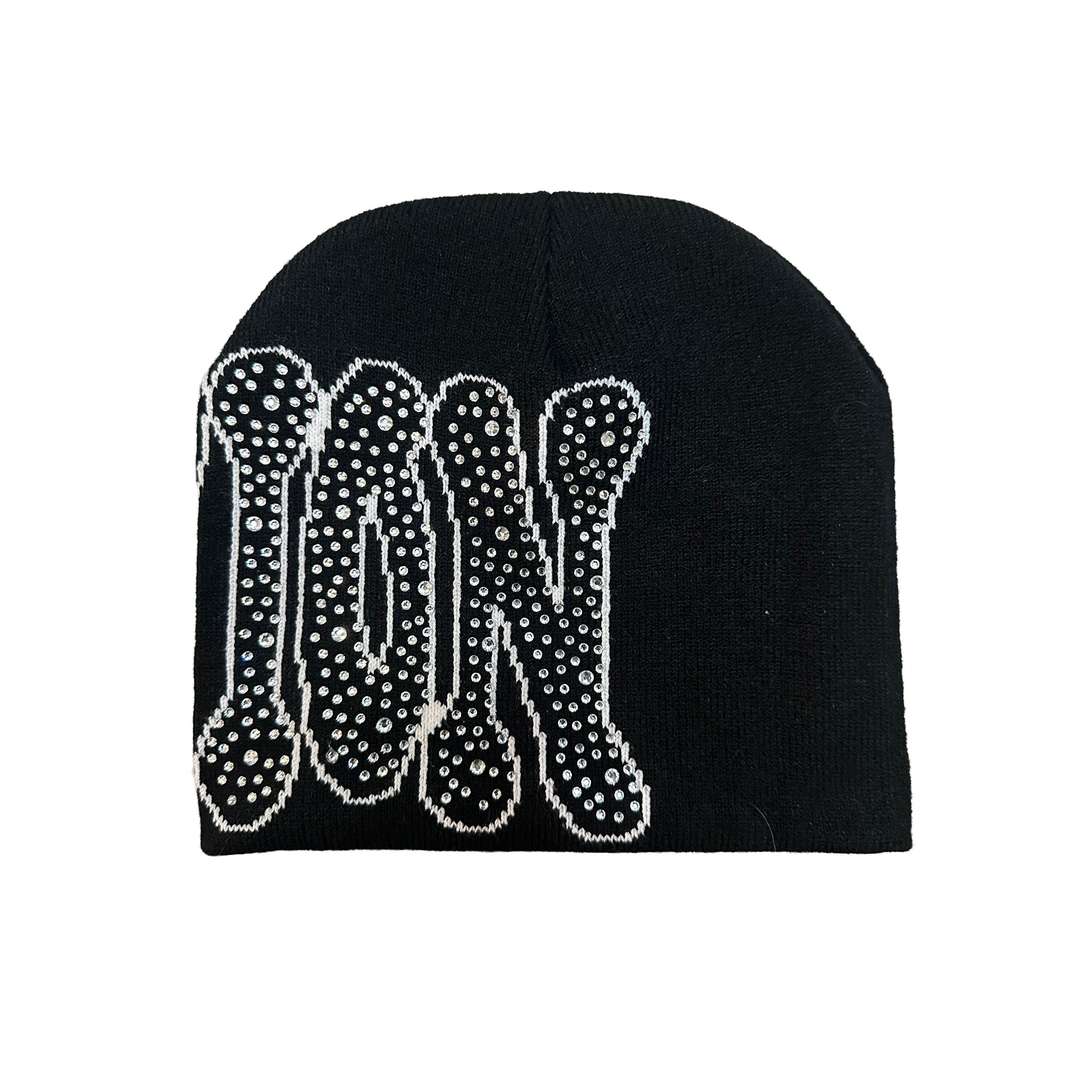 Black 'Rhinestone' Beanie – Mixed Emotion