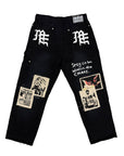 Black “Newspaper” Carpenter Pants