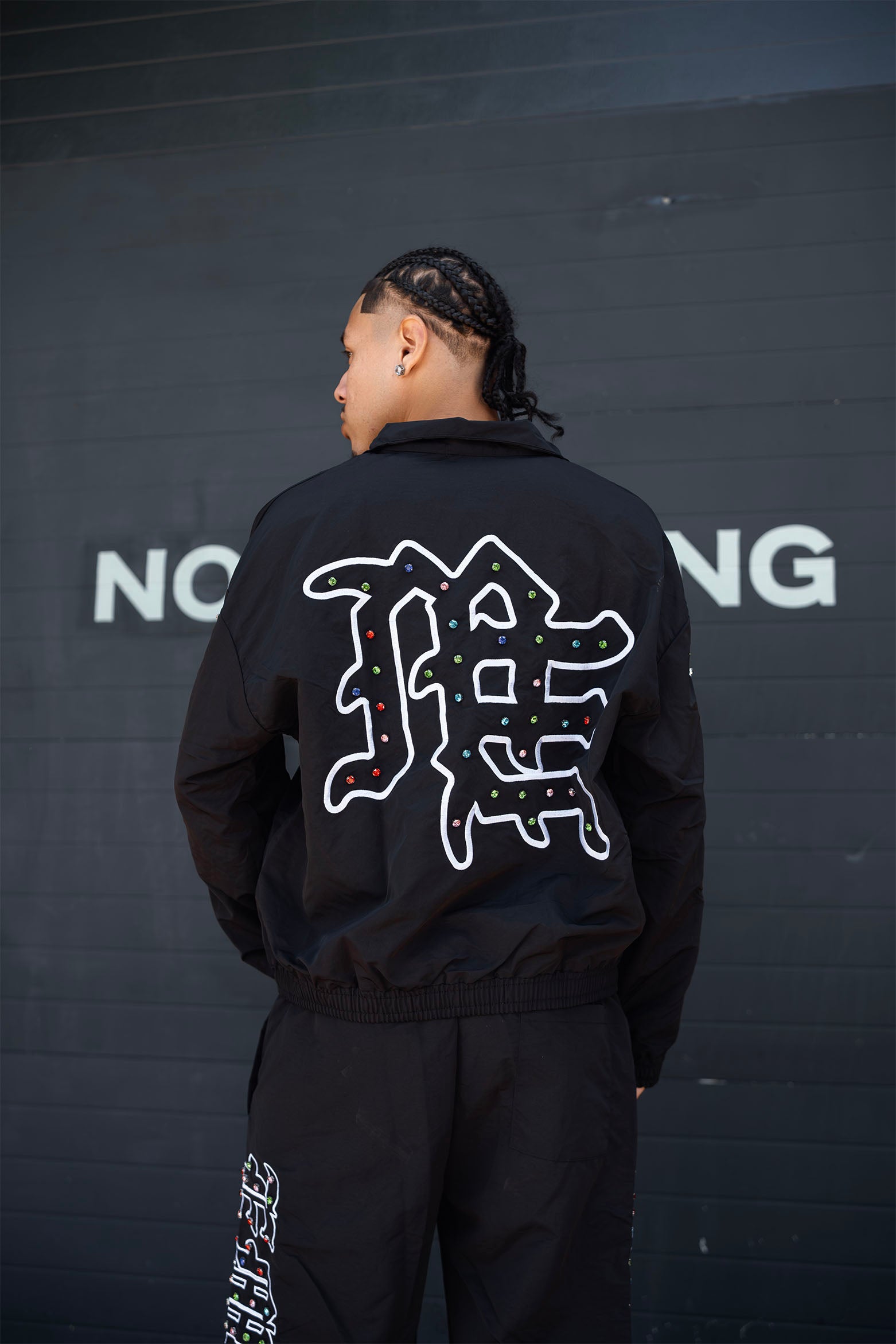 ME” Rhinestone Nylon Jacket – Mixed Emotion
