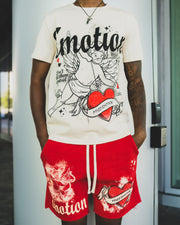 Red "Emotional" Shorts