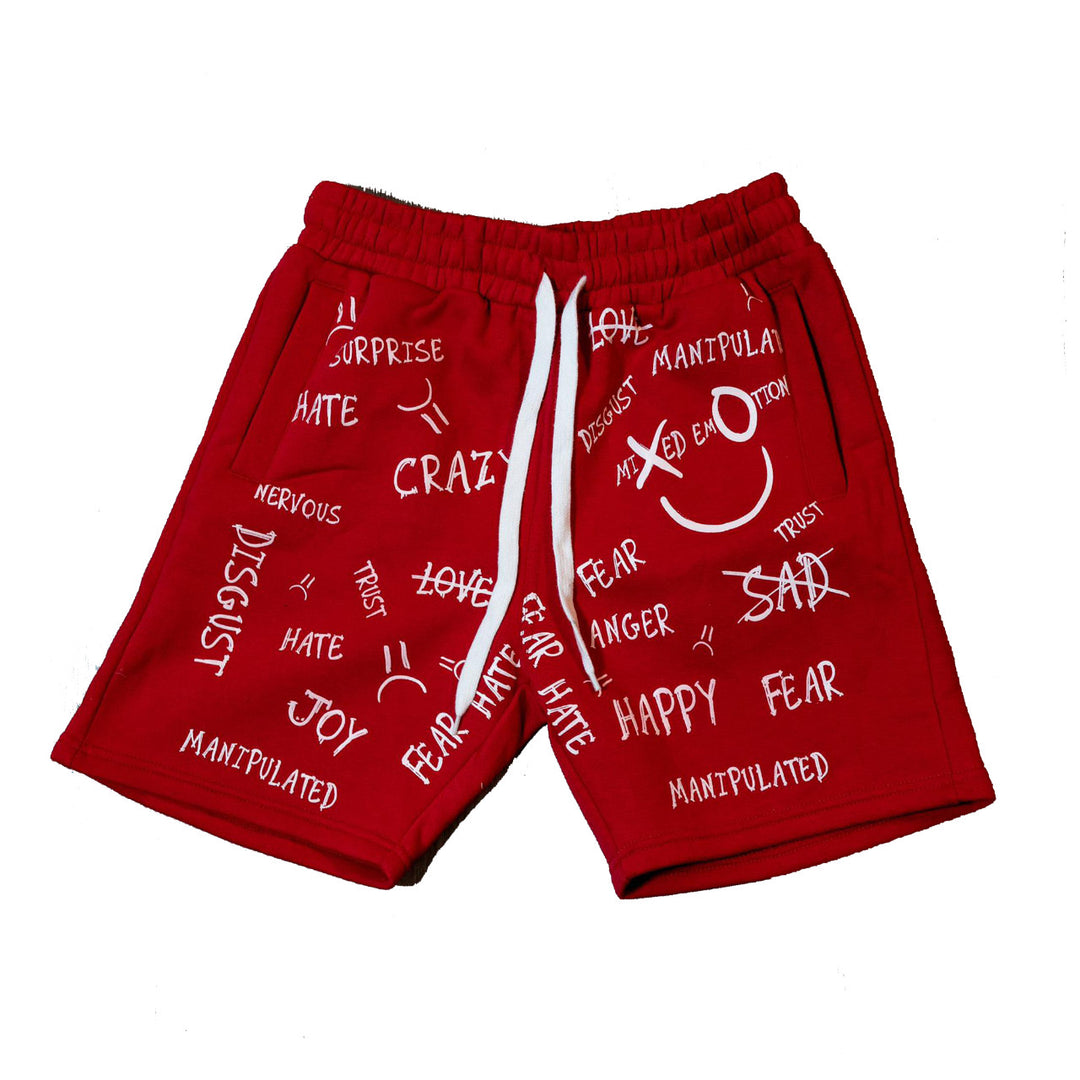 Red "Feelings" Shorts