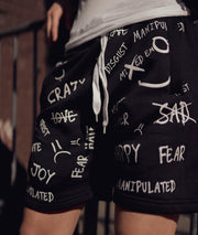 Black "Feelings" Shorts - Mixed Emotion